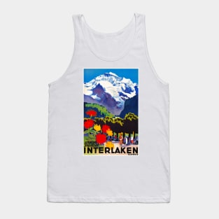 Vintage Travel Poster Switzerland Interlaken Tank Top